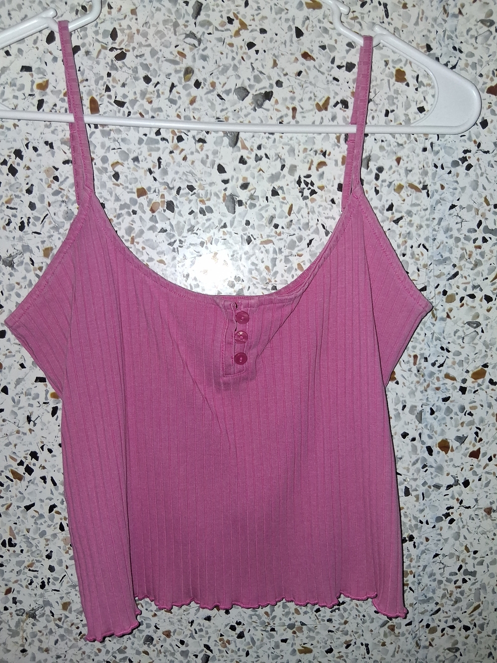 Women's American Eagle Tank Top Pink Ribbed Size Large